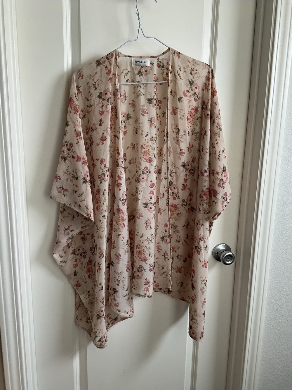 Floral Kimono Cardigan in Blush